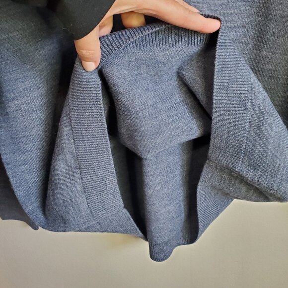 BELLISSIMO Vintage Merino Wool Blend Mock Neck Sweater Shirt Blue Men's Small - Picture 7 of 12